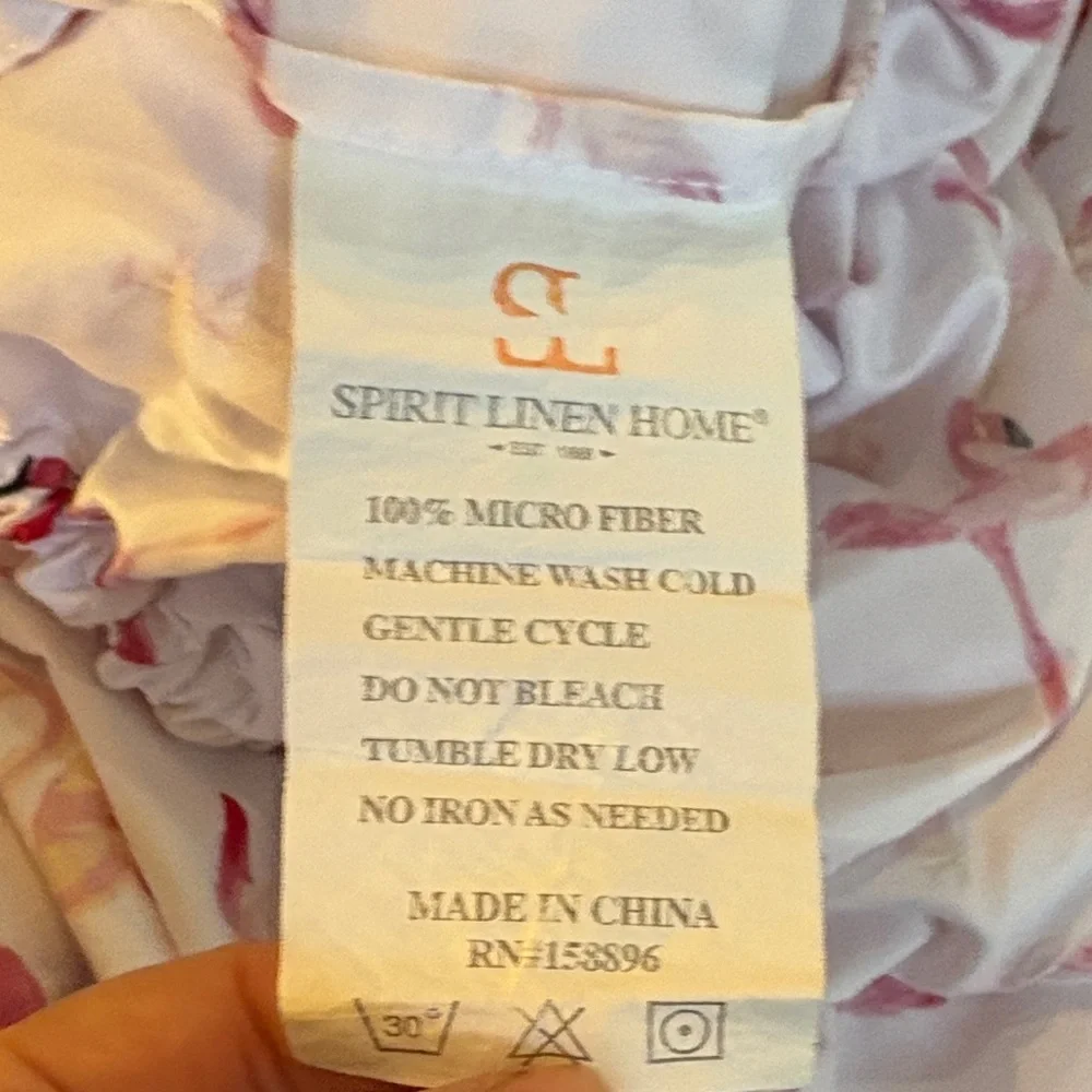🦩Spirit Linen Home Flamingoes & Feathers Soft Microfiber Twin Sheets Set